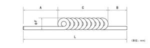 PFA彈簧管尺寸示意圖